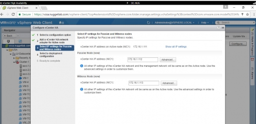 Create vCenter HA -07