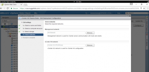 Create vCenter HA -12