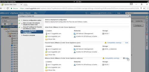 Create vCenter HA -14
