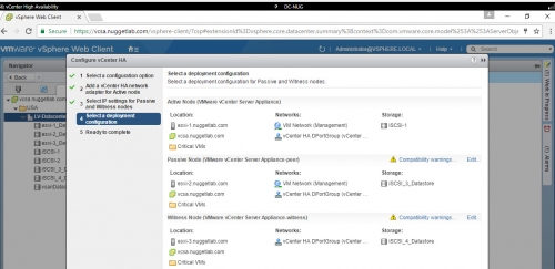Create vCenter HA -21