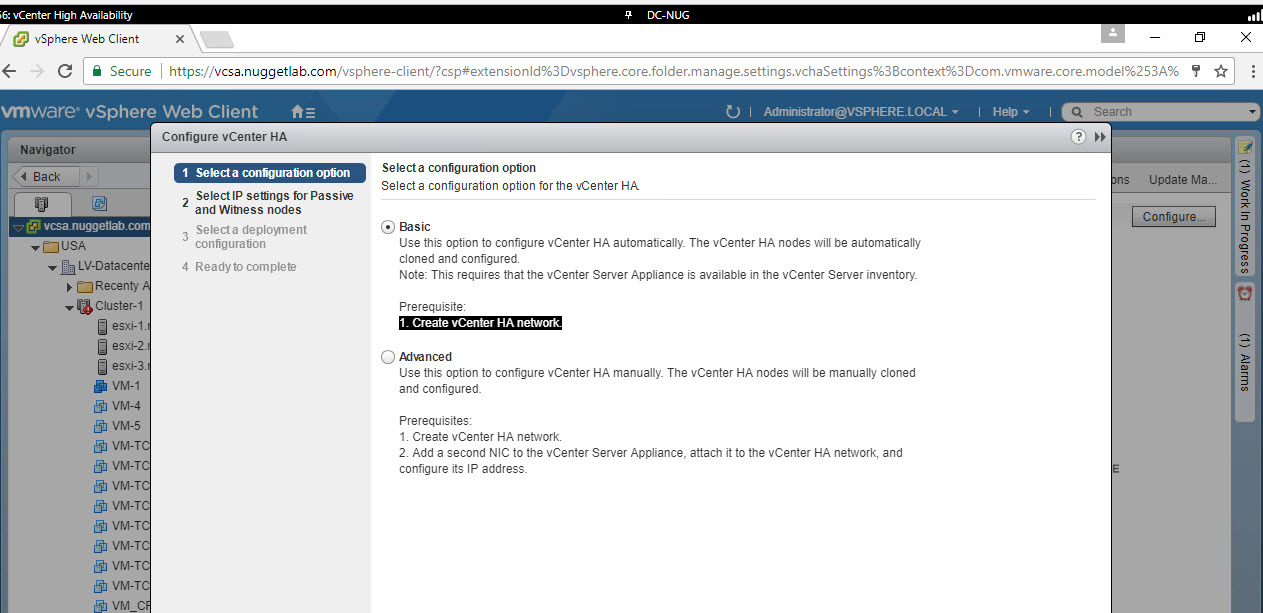 Create vCenter HA -03