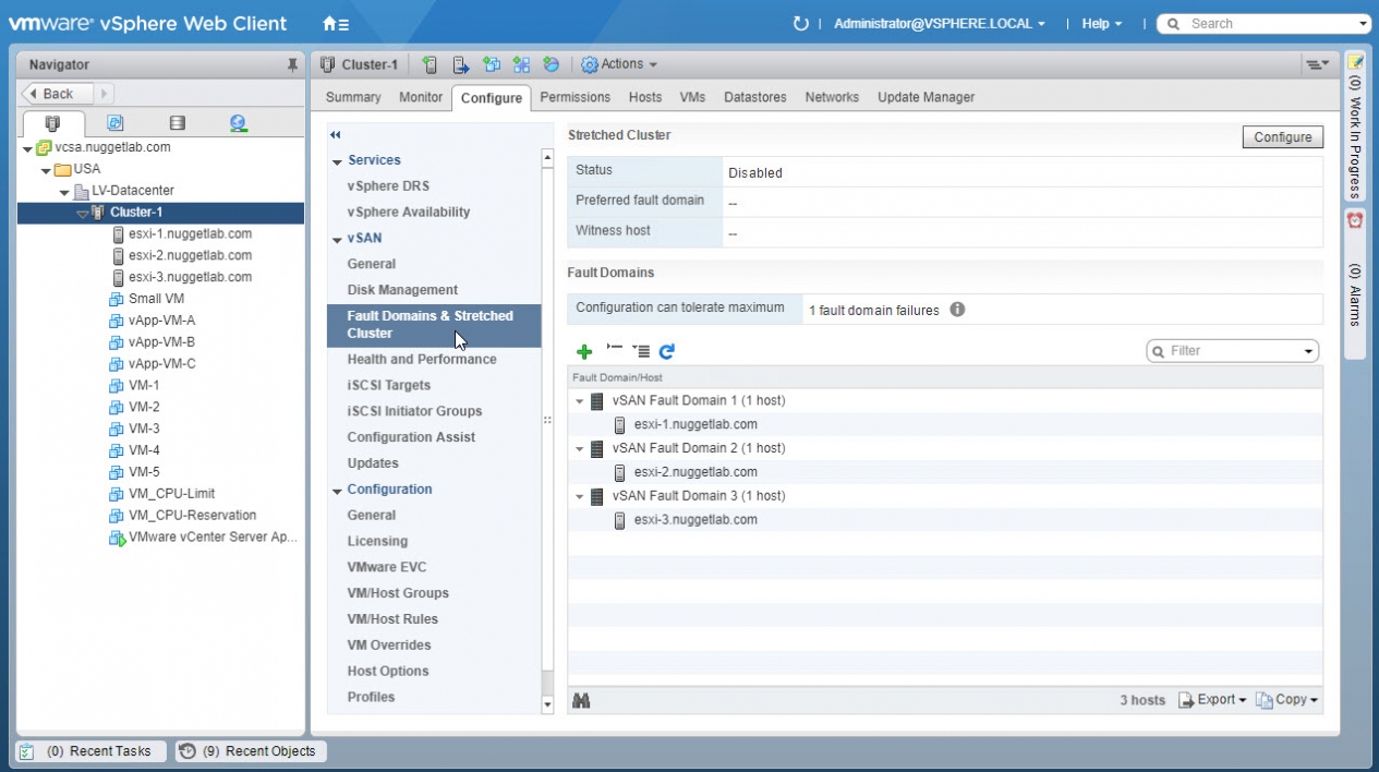 Configure vSAN Fault Domain -07